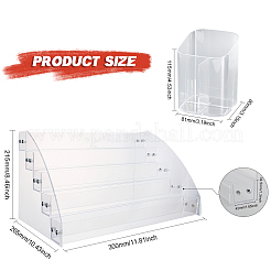 1 набор из 5-х ярусного прозрачного акрилового органайзера для лака для ногтей и 1 шт. пластиковых коробок для хранения ручек с 3 отделениями AJEW-GL0001-76