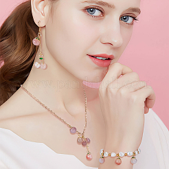 12 шт. 2 стиля подвески из натурального агата персикового и вишневого цвета G-OC0005-92