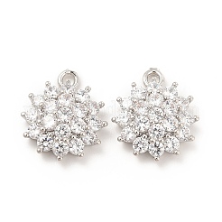 Латунные микропаве прозрачные подвески с фианитом KK-E071-11P