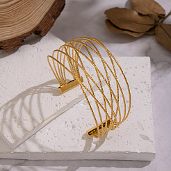 Минималистичные многорядные витые браслеты-манжеты из нержавеющей стали 304&nbsp;SR5020