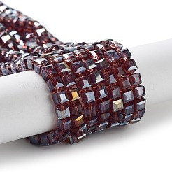 Стеклянные бусины с гальваническим покрытием &nbsp;EGLA-R030-4x4mm-09