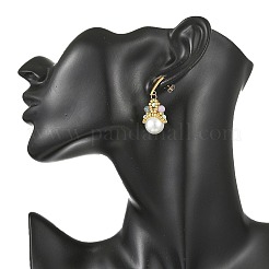 Boucles d'oreilles pendantes pour femmes en jade blanc naturel&nbsp;EJEW-MZ00783