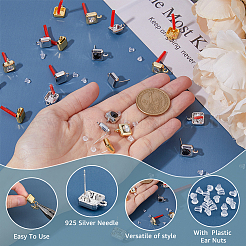 24 шт. 4 стиля фурнитура для сережек-гвоздиков из сплава с покрытием&nbsp;FIND-FH0006-95