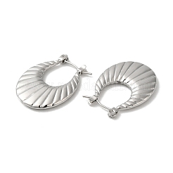 変色しない304ステンレススチール製厚手フープピアス（女性用）  クロワッサン  ステンレス鋼色  26x19x3mm&nbsp;EJEW-Z026-25P