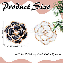 4 шт. 2-х цветные эмалевые булавки «Камелия» JEWB-ME0001-10