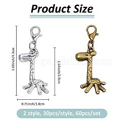 60 шт. 2 стильных подвесных украшений из сплава&nbsp;HJEW-FH00169