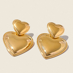 Серьги-гвоздики в форме сердца из нержавеющей стали 304&nbsp;IX1292-1
