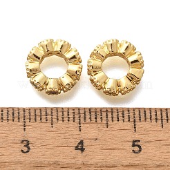 Стойка покрытие латунь микро паве прозрачный кубический цирконий европейские бусины KK-H508-15B