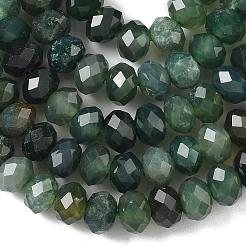 Природные моховой агат нитей бисера G-D344-A11