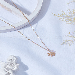 1 шт. ожерелье из цинкового сплава с подвеской в виде солнца&nbsp;NJEW-LP0003-21G