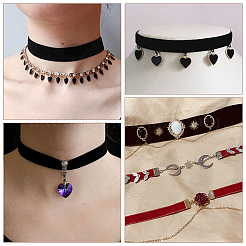 4 шт. колье-чокер из бархатной ленты&nbsp;NJEW-SC0001-70A