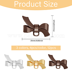 12 шт. 3-х цветные латунные броши-банты для женщин JEWB-CA0001-56