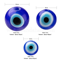 3 нить 3 стилей ручной работы сглаз лэмпворк круглые бусы LAMP-LS0001-12B