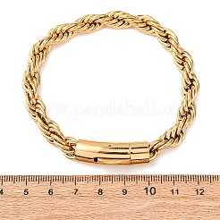 Браслеты из нержавеющей стали 304 с цепочкой и веревкой для мужчин и женщин&nbsp;BJEW-C124-03A-G