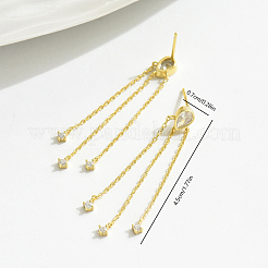 Элегантные серебряные серьги-кисточки с цирконом для повседневной женской одежды YG7714