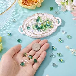 50шт 5 цвета гальванические прозрачные стеклянные бусины&nbsp;GLAA-TA0003-47C