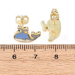 Серьги-гвоздики из латуни EJEW-B152-01G-03