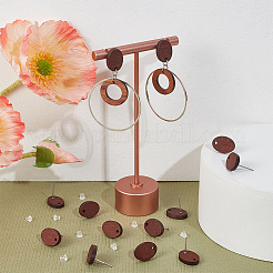 30 шт. овальные деревянные серьги-гвоздики&nbsp;WOOD-UN0001-06