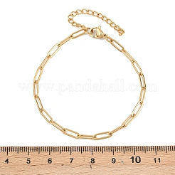 201 браслет-цепочка из нержавеющей стали со скрепками для женщин&nbsp;LS-BJEW-G767-01E-G