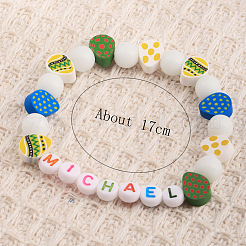 Браслеты в богемном стиле на пасхальную тематику из полимерной глины&nbsp;FS-WG0BA76-01