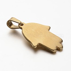 Подвески из кошачьего глаза в виде руки хамсы/руки Фатимы/руки Мириам из нержавеющей стали 304 STAS-P085-11