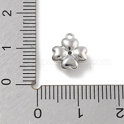 真鍮製マイクロパヴェキュービックジルコニアペンダント  カドミウムフリー＆ニッケルフリー＆鉛フリー  愛のクローバーチャーム  プラチナ  10.5x9x4mm  穴：1.2mm&nbsp;KK-D283-09P