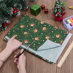 クリスマステーマプリントポリエステル生地  衣料品用  クリスマス鐘  1500x0.2mm（±5cmの誤差）&nbsp;DIY-WH0308-623A