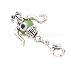 Чайник ручной работы лэмпворк от сглаза и тибетский стиль подвесные украшения из сплава HJEW-JM03543-02