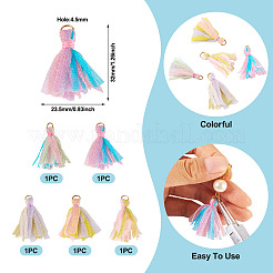 5шт 5 цвета подвески из полиэстера с кисточками&nbsp;FIND-TA0005-34