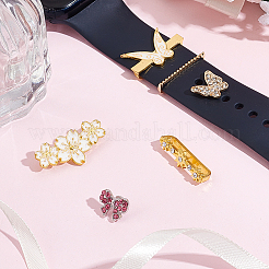 6 шт. 6 стиля цинковый сплав со стразами петли для часов аксессуары FIND-UN0003-38