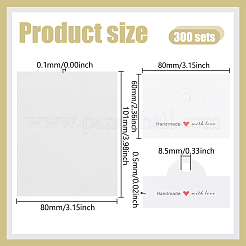 300 Stück 0pp Zellophan-Verpackungsbeutel mit weißem Papierkartenkopf&nbsp;ABAG-GO0001-14