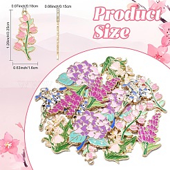 15шт 5 стиля светлые позолоченные подвески из сплава с эмалью&nbsp;ENAM-YW0006-06