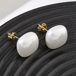 Boucles d'oreilles puces en laiton et plastique ABS imitation perle pour femmes&nbsp;PL-CBA760A-03B-G02