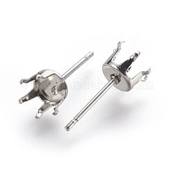 Anlaufgeschützte Ohrstecker-Beschläge aus Edelstahl 304&nbsp;LS-STAS-P221-20D-P