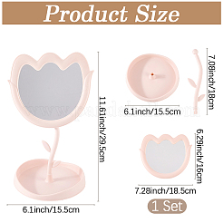 Espejo de maquillaje de escritorio de plástico ABS con forma de tulipán&nbsp;MRMJ-WH20005-23A