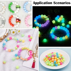 120шт силиконовые бусины 12 мм флуоресцентные силиконовые бусины для изготовления брелка JX328A