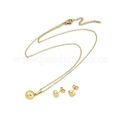 Комплекты ювелирных изделий из нержавеющей стали 304 и 201 с вакуумным покрытием SJEW-F146-03G-01