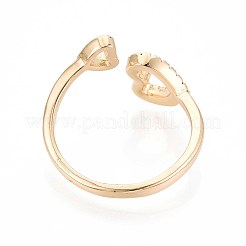 Манжеты из латуни с микро паве кубический цирконий для женщин&nbsp;KK-T071-73G