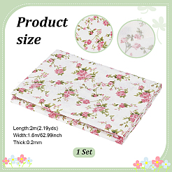 2 m Baumwollstoff mit Blumenmuster&nbsp;AJEW-PH0009-08A