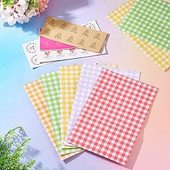 20 Stück 5-farbige rechteckige Papiertüten mit Schottenmuster&nbsp;CARB-TA0001-16