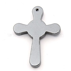 Non-magnétiques hématite synthétique crucifix croix pendentifs&nbsp;G-M013-16