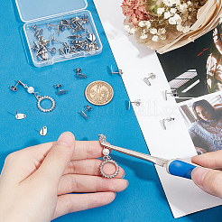 40 шт. 5 стиля фурнитуры для сережек-гвоздиков из нержавеющей стали 304 STAS-UN0057-65