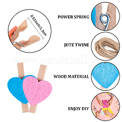 80 шт. 10-х цветные деревянные зажимы-гвоздики&nbsp;DIY-CP0012-83