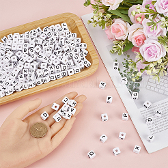 300 шт. акриловые европейские бусины с буквами OACR-SC0001-70B