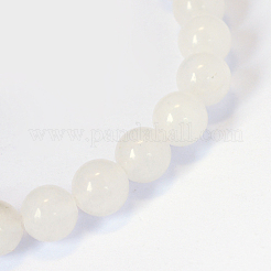 天然石ホワイトジェイドラウンドビーズ連売り  4~4.5mm  穴：1mm  約85~90個/連  15インチ&nbsp;G-E334-4mm-13