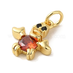 Кулоны из латуни с микропейвом и красным кубическим цирконием&nbsp;KK-R162-020D-G