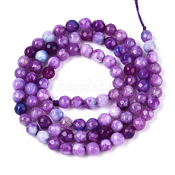 Gefärbt natürlichen weißen Jade Perlen Stränge&nbsp;X-G-T139-4mm-60-11