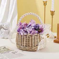 Пластиковые цветочные корзины с ручкой&nbsp;DIY-WH0899-431A