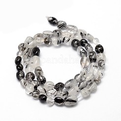 Натуральные бусины из кварца с рутиловыми включениями G-J335-20