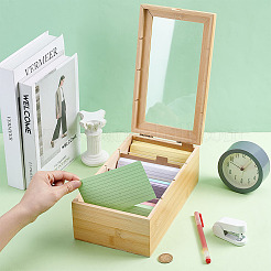 Cajas rectangulares de madera para guardar tarjetas de comida&nbsp;AJEW-WH0696-755